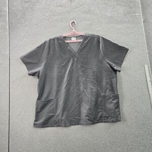 Mandala Women Scrub Top 4XL Gray Activewear Pocket PO19G-B Short Sleeve